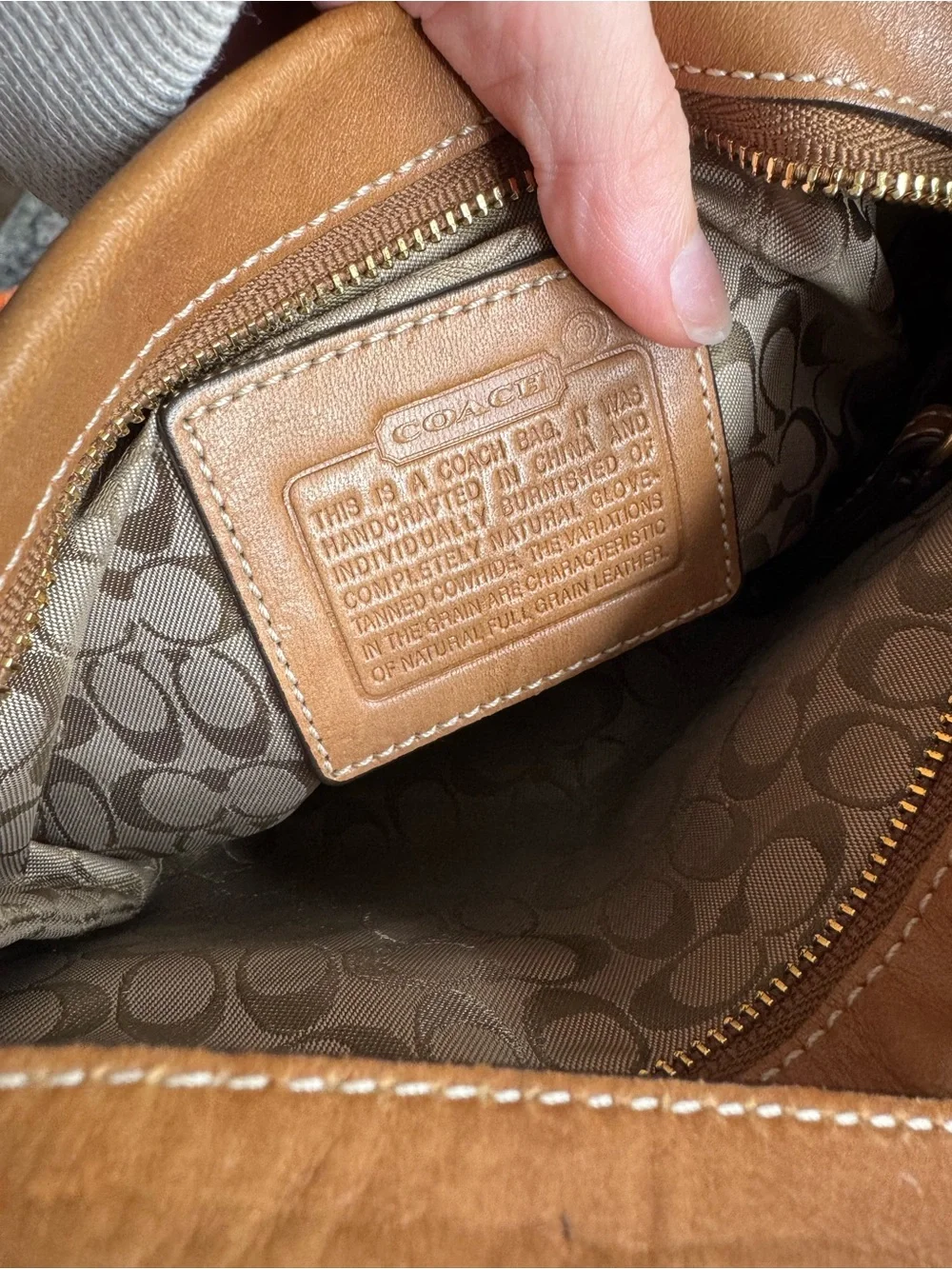 Coach Mini Shoulder Bag in Tan and Brown